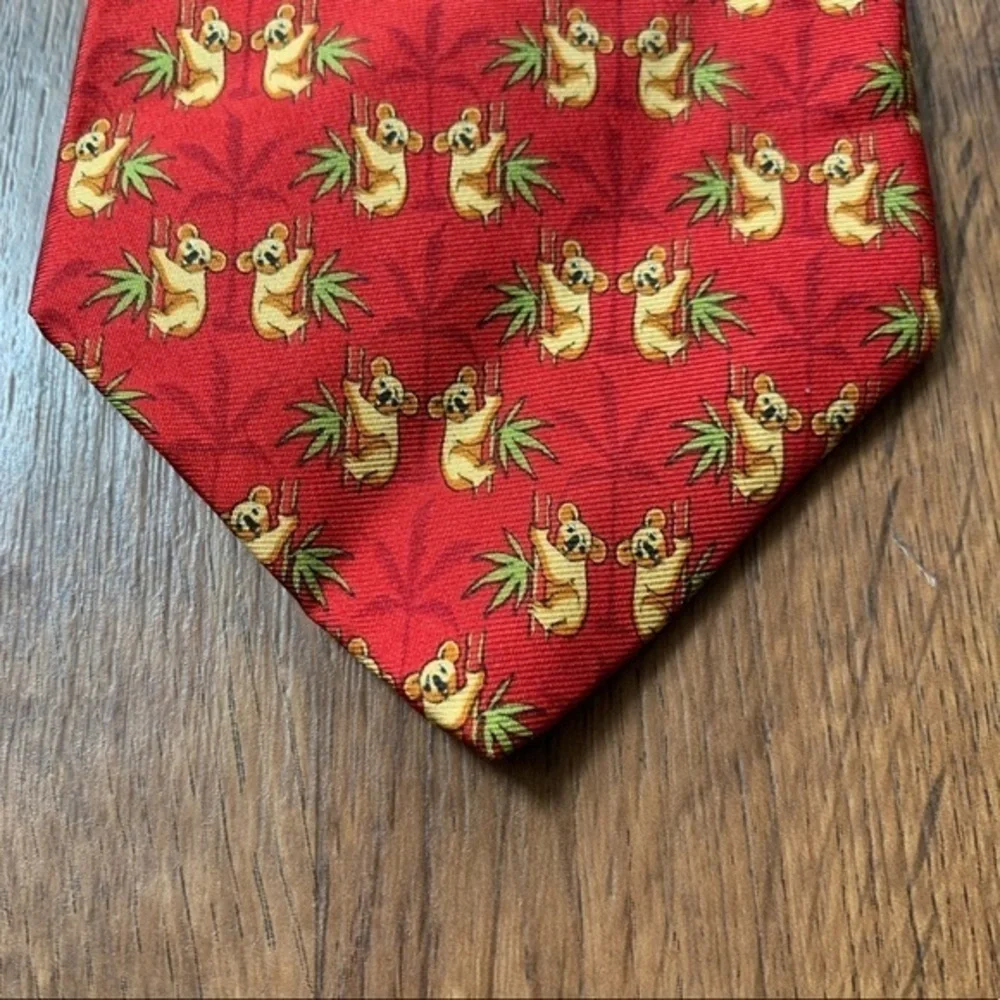DIOR “Koala’s” Red Silk Tie